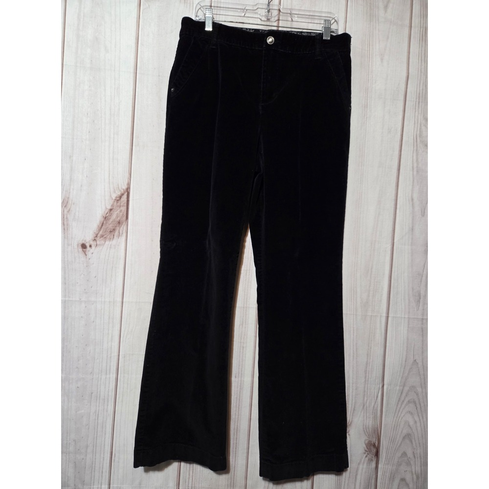 Gloria Vanderbilt Casuals Black Corduroy Pants Womens 14 Comfort Waist Straight